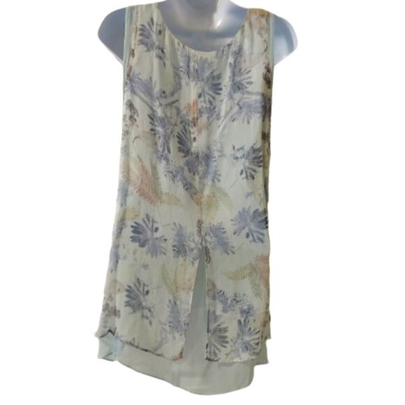 NVELOP layered floral chiffon hi low tank size M - Picture 4 of 7